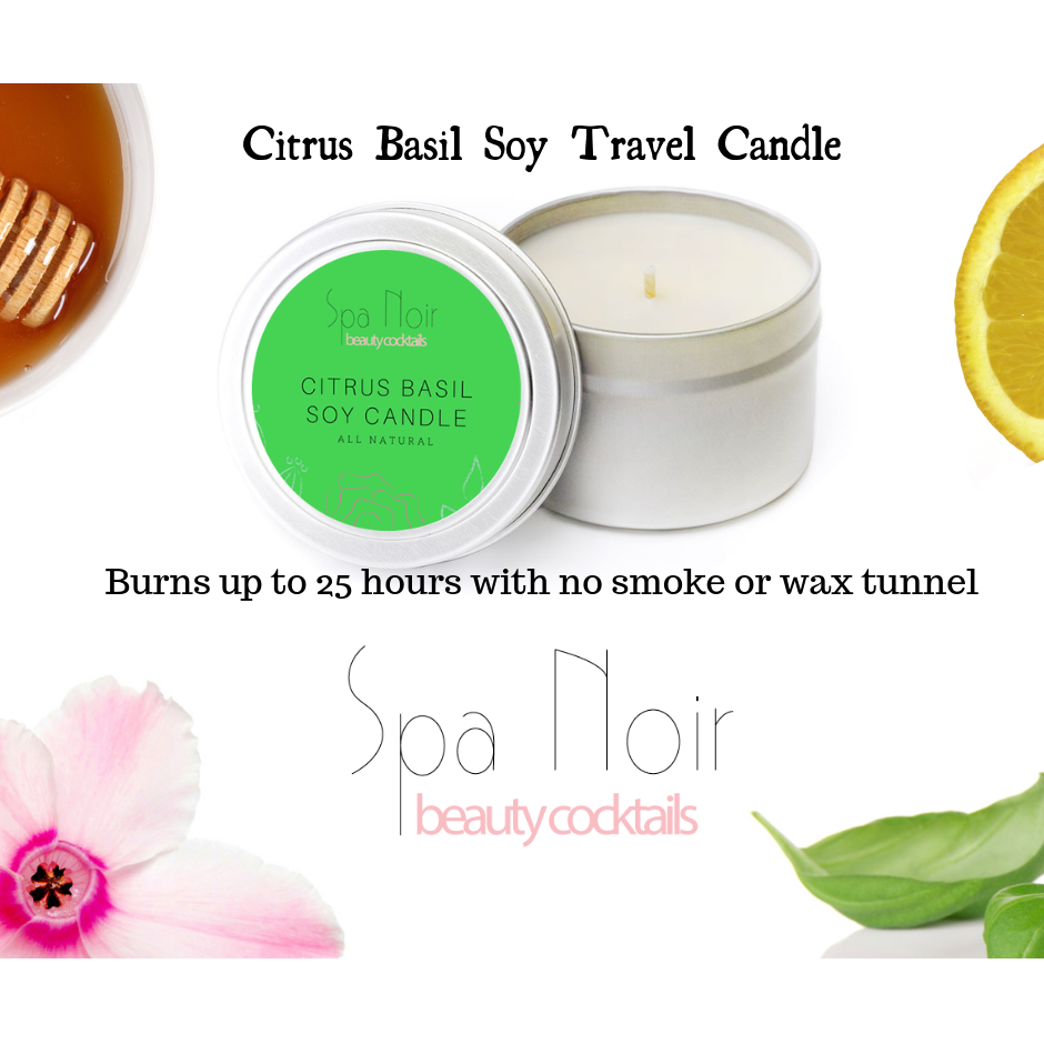 Citrus Basil Aromatherapy Candle - spa-noir