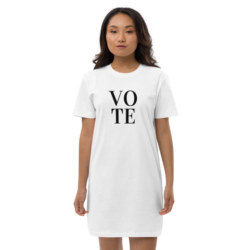 Vote Organic Cotton T-Shirt Dress - spa-noir