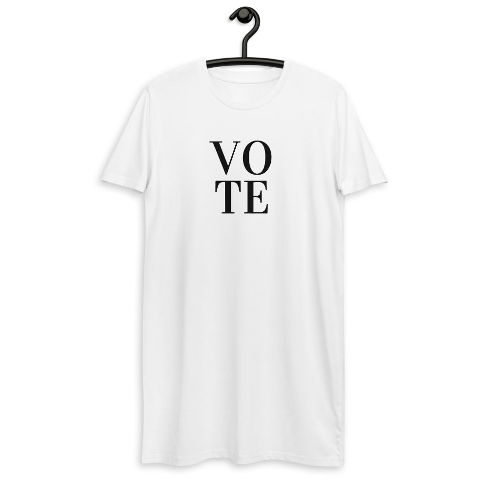 Vote Organic Cotton T-Shirt Dress - spa-noir