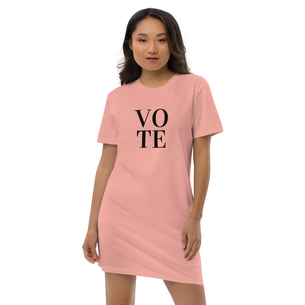 Vote Organic Cotton T-Shirt Dress - spa-noir