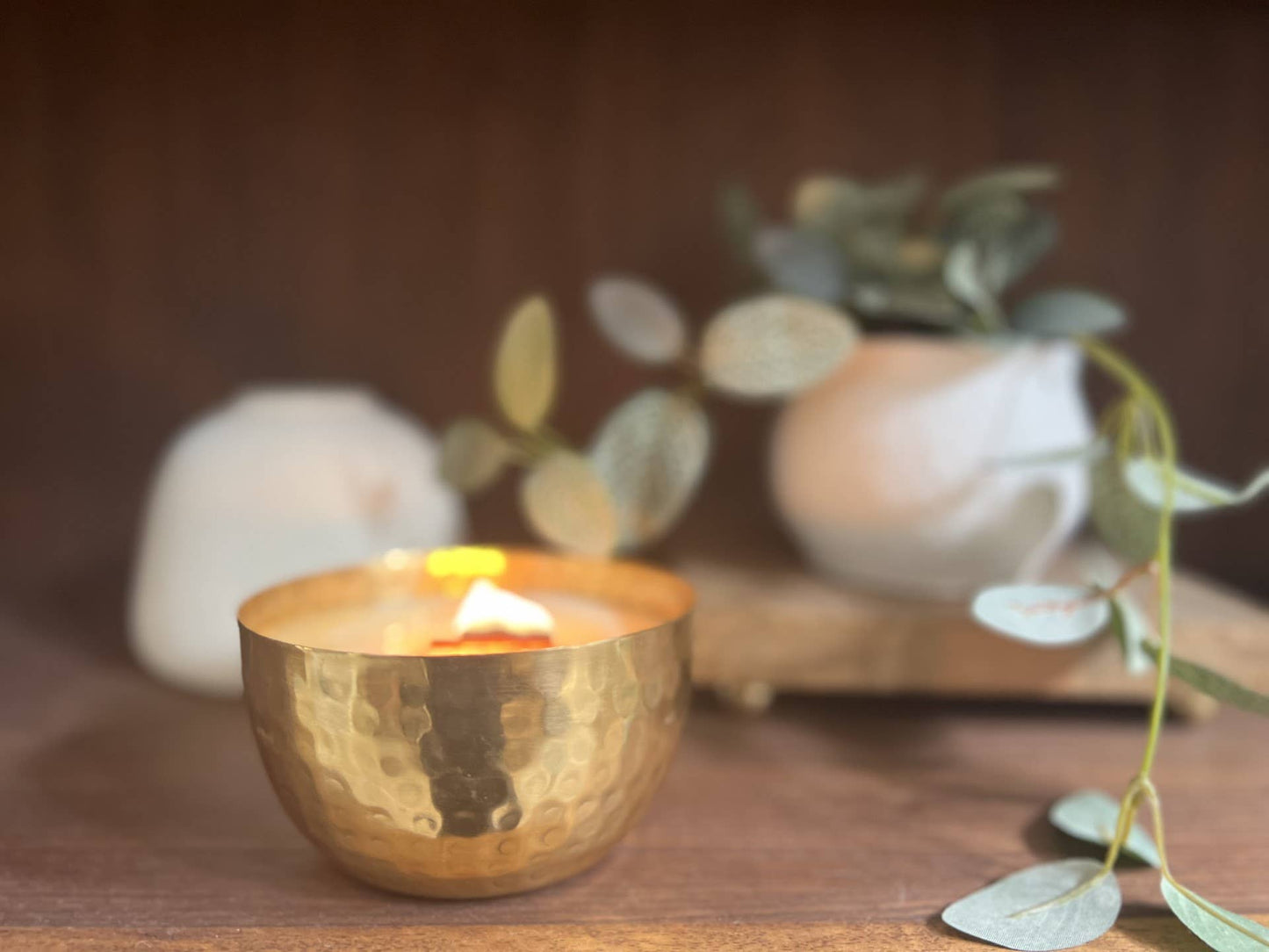Juniper & Balsam Fir-Solid Brass 14oz Pure Soy Candle - Spa Noir