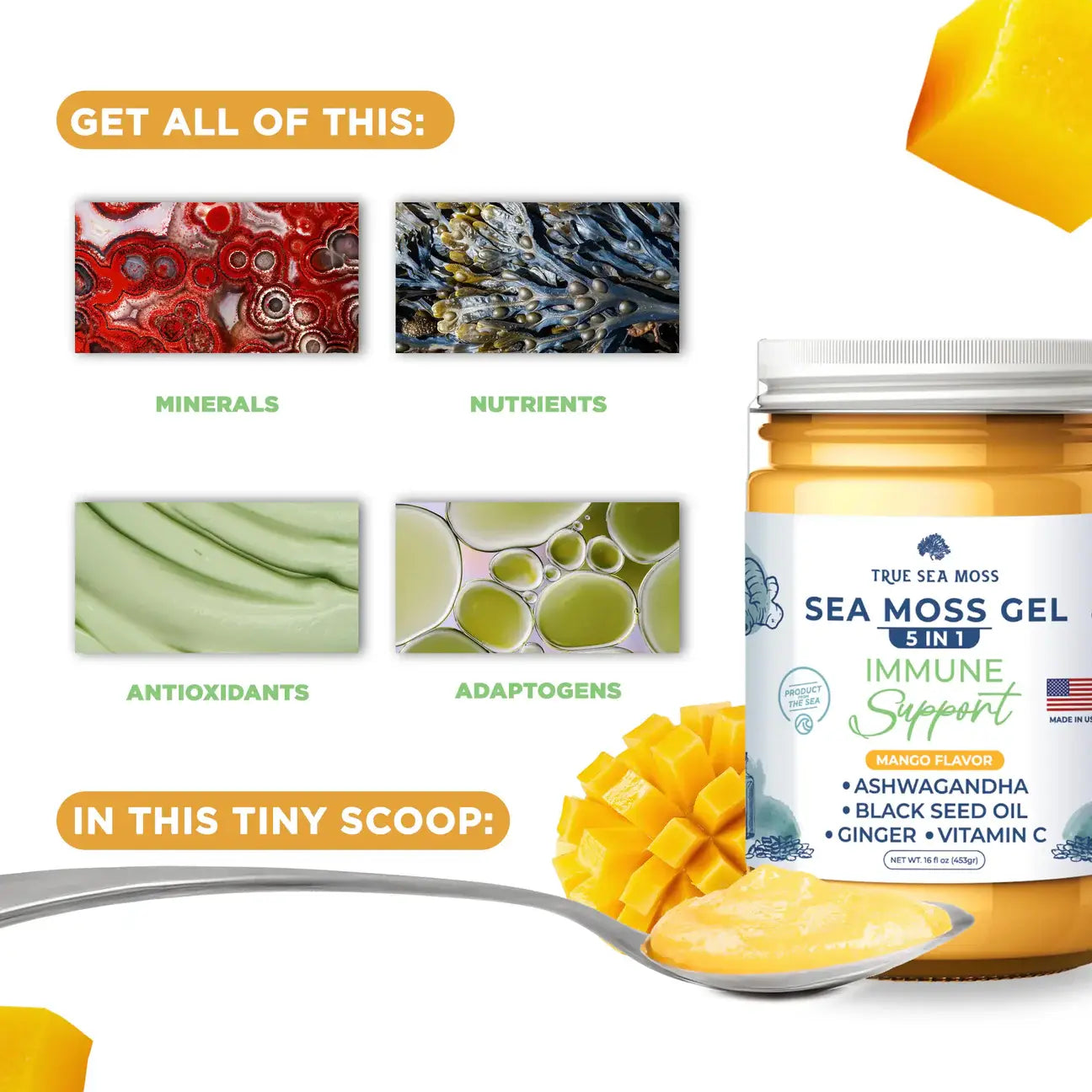 MANGO AND PINEAPPLE SEA MOSS GEL - Spa Noir
