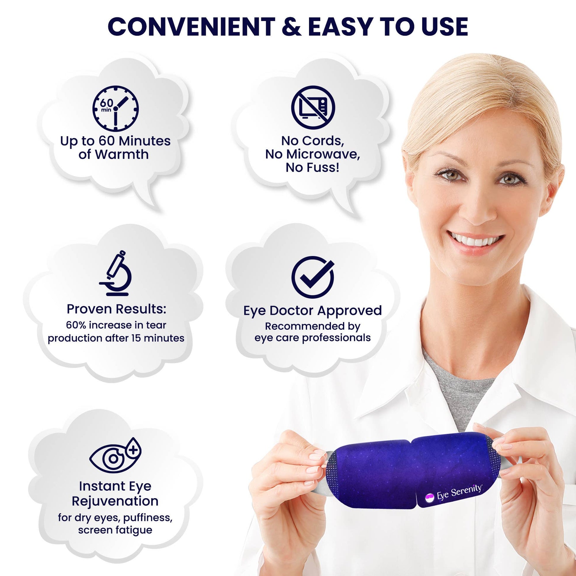 Self-Heating Steam Eye Mask for Eye Strain, Sleep, Dry Eye - Spa Noir