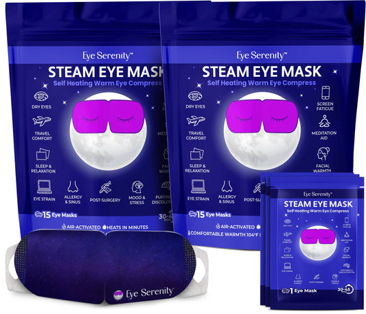 Self-Heating Steam Eye Mask for Eye Strain, Sleep, Dry Eye - Spa Noir