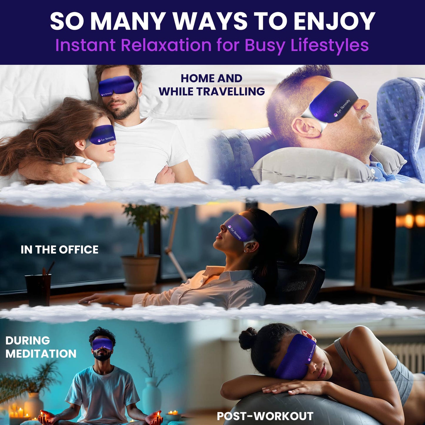 Self-Heating Steam Eye Mask for Eye Strain, Sleep, Dry Eye - Spa Noir