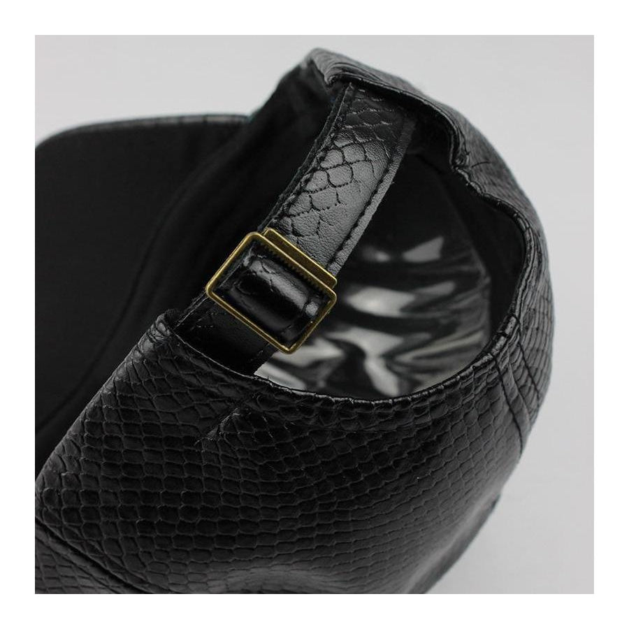 Vegan Leather Cap - spa-noir