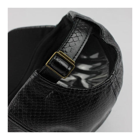Vegan Leather Cap - spa-noir