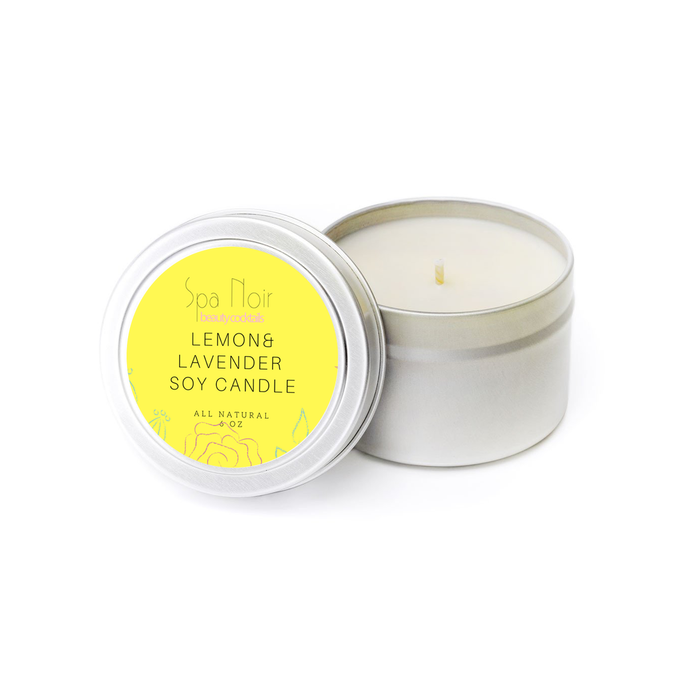 Lemon and Lavender Aromatherapy Candle - spa-noir
