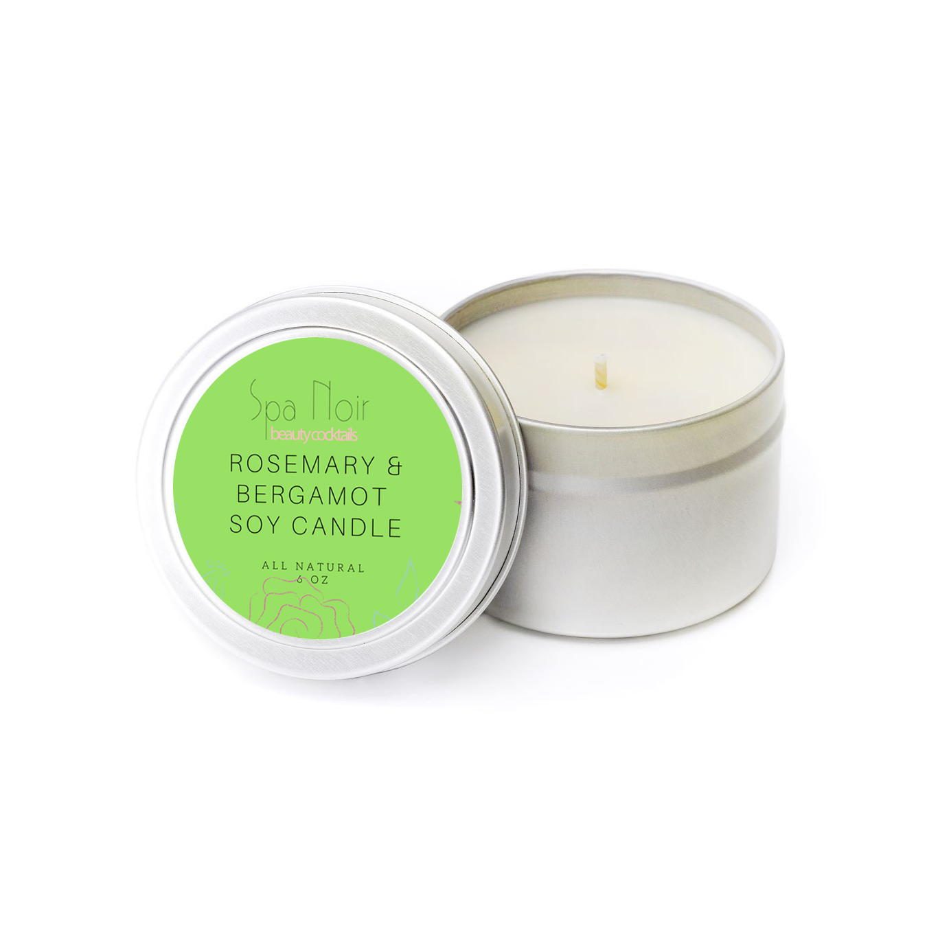 Rosemary & Bergamot Aromatherapy Candle - spa-noir