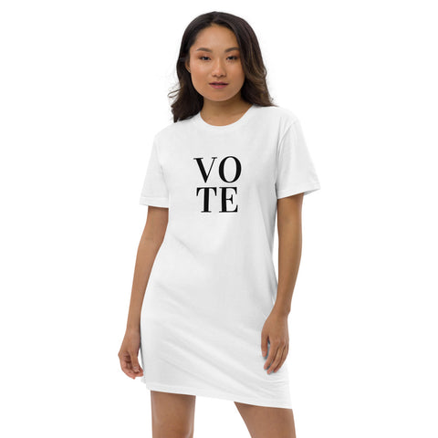 Vote Organic Cotton T-Shirt Dress - spa-noir