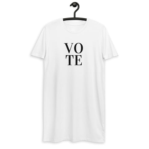 Vote Organic Cotton T-Shirt Dress - spa-noir