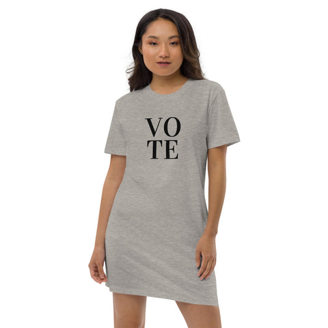 Vote Organic Cotton T-Shirt Dress - spa-noir