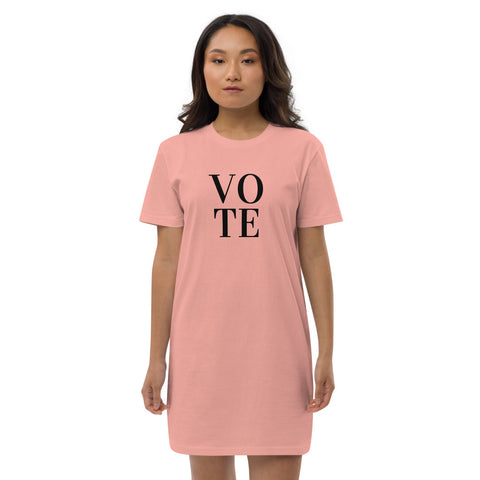 Vote Organic Cotton T-Shirt Dress - spa-noir